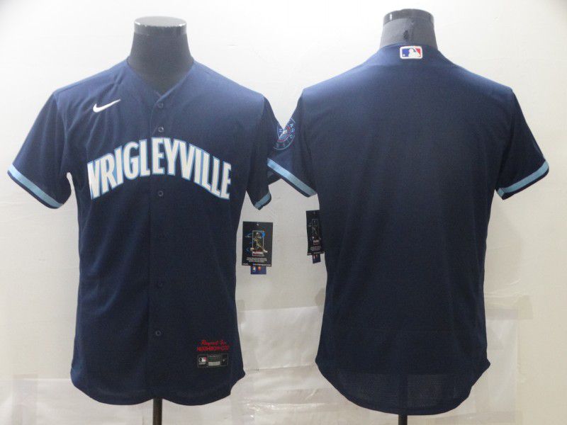 Men Chicago Cubs Blank City Edition blue Elite Nike 2021 MLB Jersey
